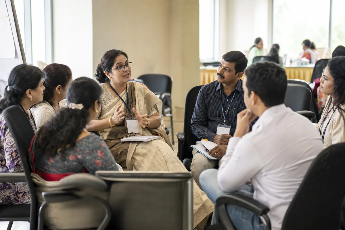 Teachers in a faculty development workshop on emotional intelligence